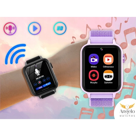 Smartwatch Dla Dziecka Angelo A8S niebieski Karta SIM Rozmowy Aparat Gry Wideo