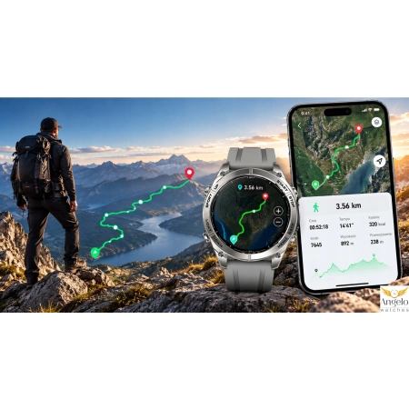SMARTWATCH MĘSKI GPS AMOLED MAPY OFFLINE WODOODPORNY 5ATM ROZMOWY LATARKA