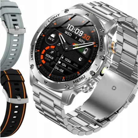 Smartwatch Męski Angelo AK87 srebrny Sportowy Wodoodporny Rozmowy Menu PL