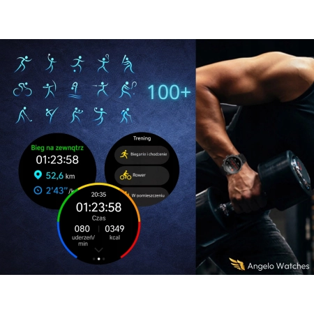 SMARTWATCH MĘSKI SPORTOWY LATARKA ROZMOWY MOCNA BATERIA MILITARNY ZEGAREK