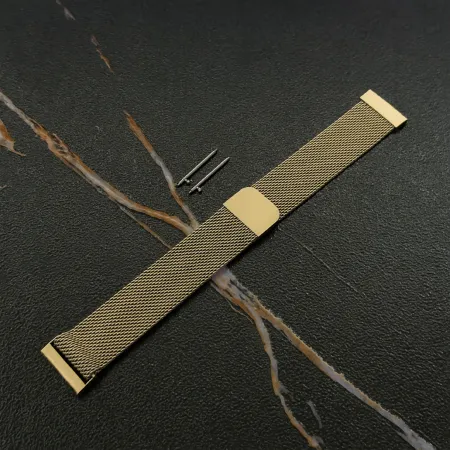 UNIWERSALNA ZŁOTA BRANSOLETA MESH DO ZEGARKA SMARTWATCHA 18 mm + TELESKOPY
