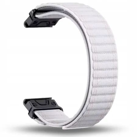 Pasek Nylonowy biały (22mm) Do Garmin Fenix 5 6 7 8 E Pro Solar Instinct Epix QuickFit