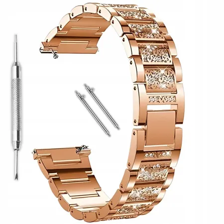 UNIWERSALNA BRANSOLETA DO SMARTWATCHA CYRKONIE 20 mm TELESKOPY + IMADEŁKO