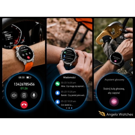 SMARTWATCH MĘSKI SPORTOWY LATARKA ROZMOWY MOCNA BATERIA MILITARNY ZEGAREK