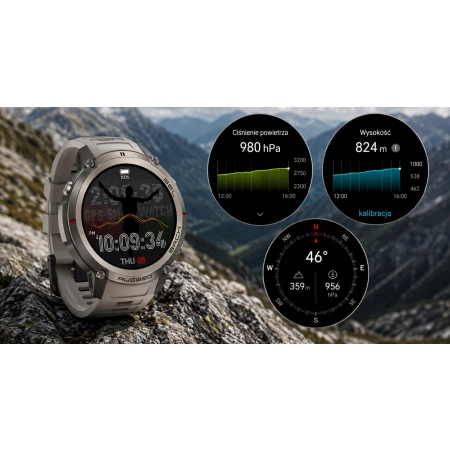 SMARTWATCH MĘSKI SPORTOWY GPS AMOLED MAPY OFFLINE 5ATM ROZMOWY BT KOMPAS