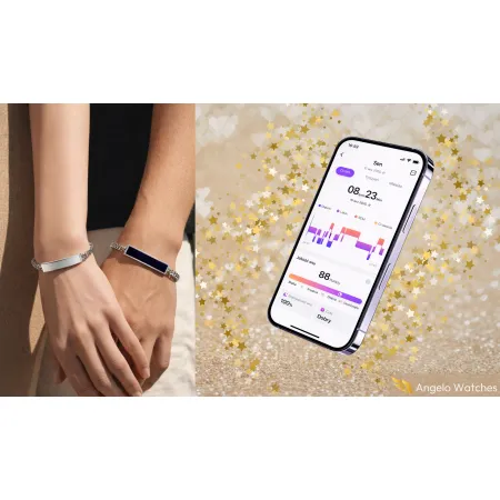 Smartwatch Smartband Damski Angelo B6 czarny Inteligentna Bransoleta EKG Puls Sport Menu PL