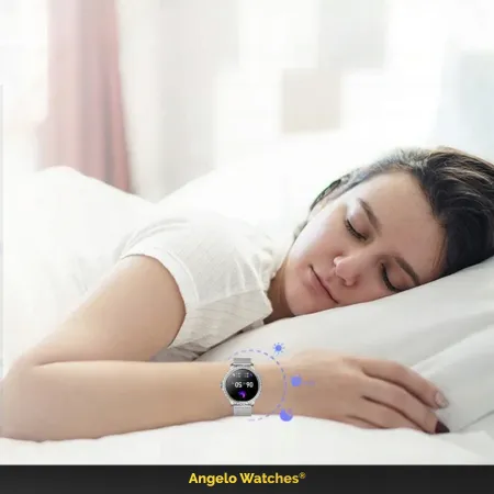 Smartwatch Zegarek Damski Angelo A58 złoty Cyrkonie Rozmowy Ciśnienie Menu PL