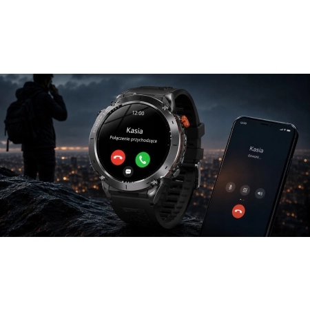 SMARTWATCH MĘSKI GPS WODOODPORNY SMART WATCH ZEGAREK AMOLED TRASY MAPY