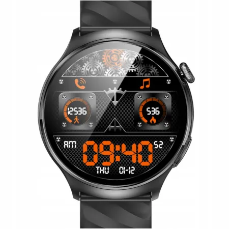 Smartwatch Kardiowatch Zegarek Angelo AT600 czarny Pomiar Cukru HRV BMI Rozmowy Menu PL