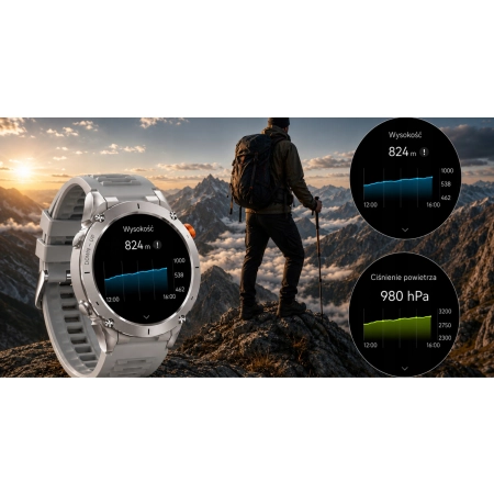 SMARTWATCH MĘSKI GPS WODOODPORNY SMART WATCH ZEGAREK AMOLED TRASY MAPY