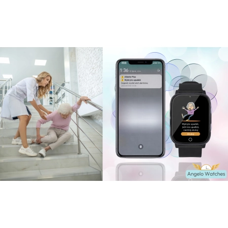 Smartwatch Dla Seniora Zegarek 4G Funkcja SOS Rozmowy GPS Lokalizator IPX6