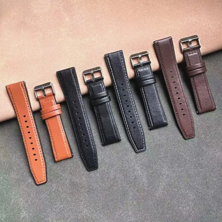 PASEK SKÓRZANY DO ZEGARKA SMARTWATCHA BRĄZOWY 22mm UNIWERSALNY + TELESKOPY