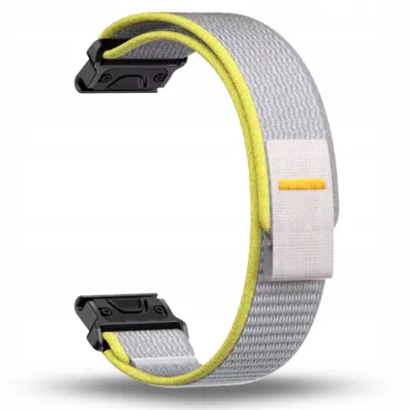 Pasek Nylonowy Żółto-Biały (26mm) Do Garmin Fenix 3 5X 6X Pro 7X Pro 8 51mm Sapphire AMOLED