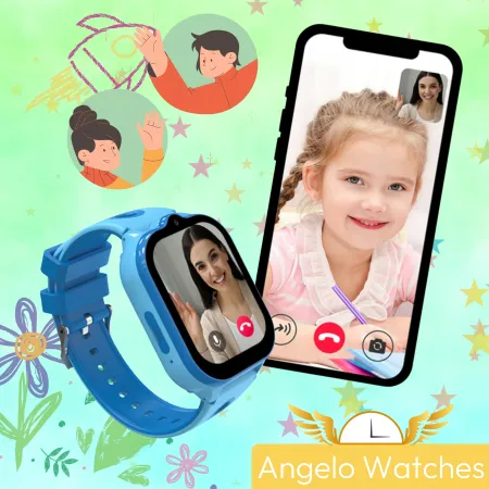 Smartwatch Dla Dziecka Angelo AT52 różowy GPS 4G Rozmowy SIM Aparat Telefon Nauka Menu PL