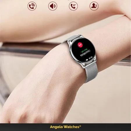 Smartwatch Zegarek Damski Angelo Y11 złoty AMOLED Ciśnienie Kroki Rozmowy Menu PL