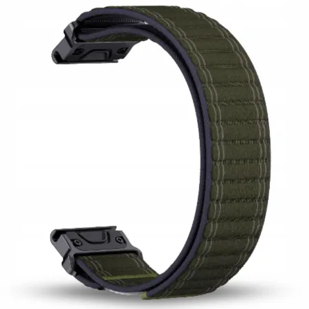 Pasek Nylonowy zielony (22mm) Do Garmin Fenix 5 6 7 8 E Pro Solar Instinct Epix QuickFit