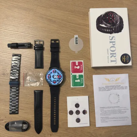 Smartwatch Wodoodporny Zegarek Męski Angelo AK95 Czarny Menu PL Rozmowy Ciśnienie Smart Watch