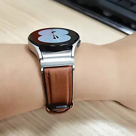 PASEK SKÓRZANY DO ZEGARKA SMARTWATCHA 20mm UNIWERSALNY BRĄZOWY + TELESKOPY