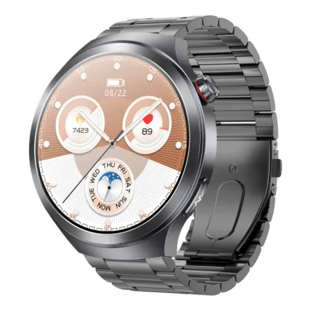 Smartwatch Zegarek Męski Angelo AT475 czarny Kardiowatch EKG HRV Rozmowy Menu PL 4 Paski