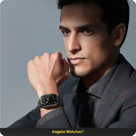 Smartwatch Dla Seniora Angelo AT587 czarny Zegarek Kardiowatch Rozmowy EKG HRV 5 Pasków Menu PL