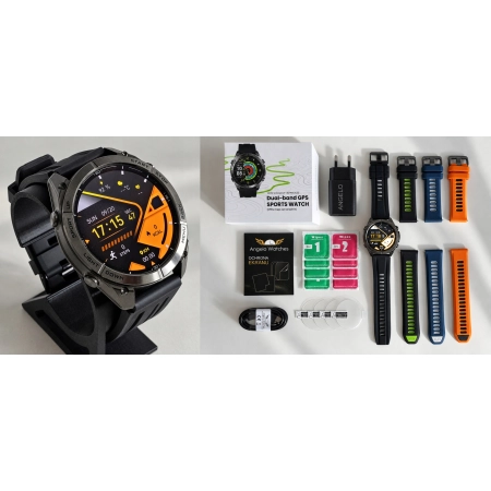 SMARTWATCH MĘSKI GPS AMOLED MAPY OFFLINE WODOODPORNY 5ATM ROZMOWY LATARKA