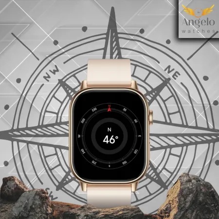 Smartwatch Zegarek Męski Damski Angelo AQX17 czarny GPS Wodoodporny Rozmowy Sport Tętno Menu PL