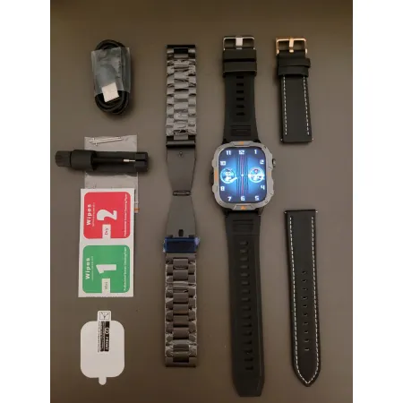 Smartwatch Męski Zegarek Angelo QX12 czarny Wodoodporny Rozmowy Puls Sport Menu PL