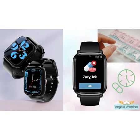 Smartwatch Dla Seniora Zegarek 4G Funkcja SOS Rozmowy GPS Lokalizator IPX6