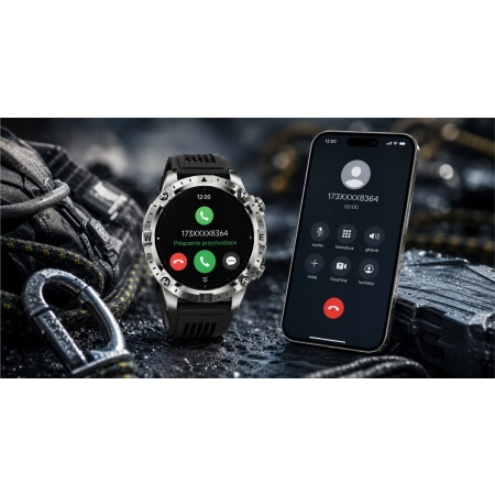 SMARTWATCH MĘSKI SPORTOWY GPS AMOLED MAPY OFFLINE ROZMOWY BT KOMPAS LATARKA
