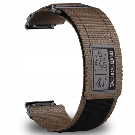 PASEK NYLONOWY BRĄZOWY (26mm) DO GARMIN FENIX 3 5X 6X PRO 7X PRO 8 51mm SAPPHIRE AMOLED