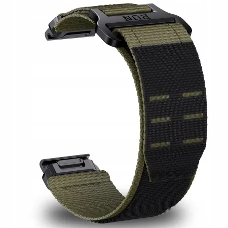 PASEK NYLONOWY CZARNO-POMARAŃCZOWY (26mm) DO GARMIN FENIX 3 5X 6X PRO 7X PRO 8 51mm SAPPHIRE AMOLED