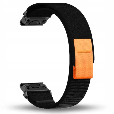 Pasek Nylonowy Czarny (26mm) Do Garmin Fenix 3 5X 6X Pro 7X Pro 8 51mm Sapphire AMOLED