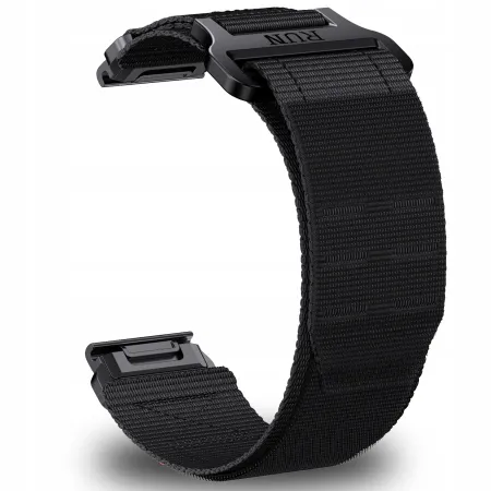 PASEK NYLONOWY CZARNO-POMARAŃCZOWY (26mm) DO GARMIN FENIX 3 5X 6X PRO 7X PRO 8 51mm SAPPHIRE AMOLED