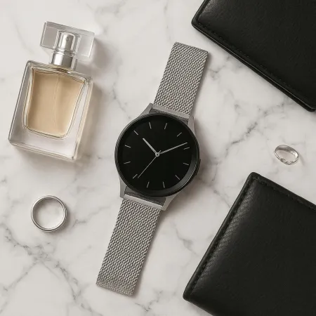 UNIWERSALNA BRANSOLETA MESH SREBRNA DO SMARTWATCHA 20 mm + TELESKOPY JAKOŚĆ