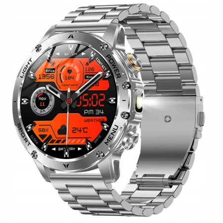 Smartwatch Męski Angelo AK87 srebrny Sportowy Wodoodporny Rozmowy Menu PL