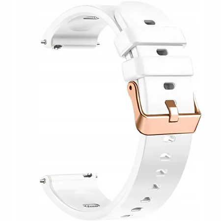 UNIWERSALNY BIAŁY PASEK SILIKONOWY DO SMARTWATCHA ZEGARKA + TELESKOPY 20MM