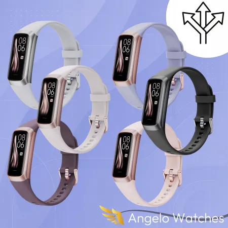 Smartwatch Smartband Angelo C60 czarny AMOLED Rozmowy Sport Ciśnieniomierz Szkło Menu PL