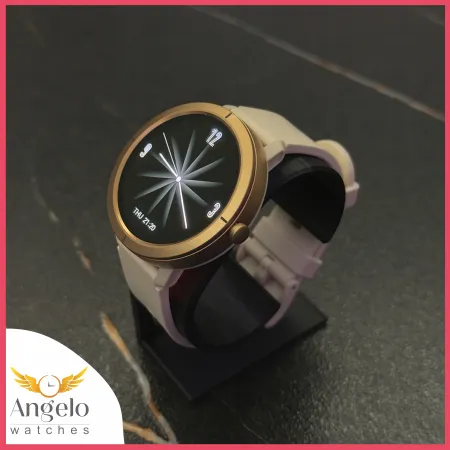 Smartwatch Damski Angelo DM76 złoty GPS Wodoodporny Zdrowie Rozmowy Sport Menu PL 3 Paski