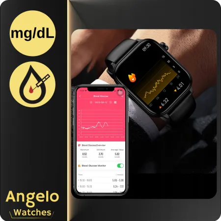 Smartwatch Zegarek Męski Angelo AT585 czarny EKG Połączenia Ciśnieniomierz Tętno Menu PL