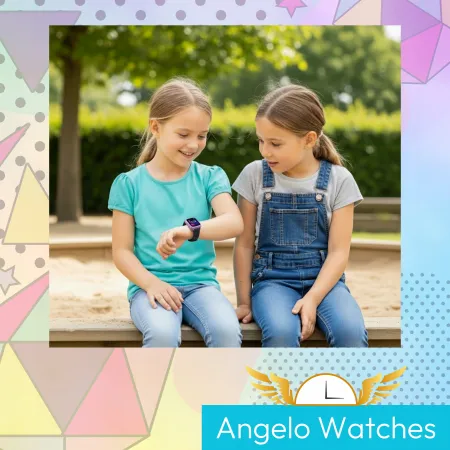 Smartwatch Dla Dziecka Angelo AW56 niebieski GPS 4G Rozmowy Etui SIM Aparat Telefon Gry Menu PL