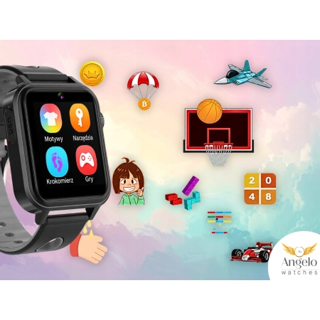 Smartwatch Dla Dziecka Angelo A8S różowy Karta SIM Rozmowy Aparat Gry Wideo
