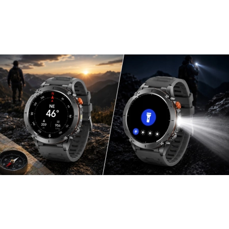 SMARTWATCH MĘSKI GPS WODOODPORNY SMART WATCH ZEGAREK AMOLED TRASY MAPY