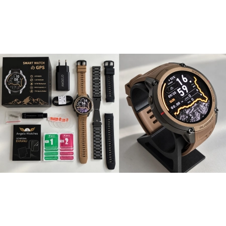 SMARTWATCH MĘSKI SPORTOWY GPS AMOLED MAPY OFFLINE 5ATM ROZMOWY BT KOMPAS