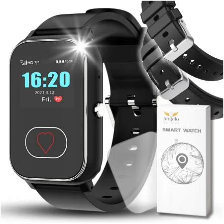 Smartwatch Dla Seniora Zegarek 4G Fnkcja SOS GPS Rozmowy Lokalizator IPX8