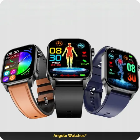 Smartwatch Zegarek Kardiowatch Angelo AT580 czarny Dla Seniora EKG PPG HRV Rozmowy Menu PL