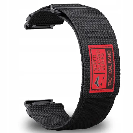 PASEK NYLONOWY CZARNY (26mm) DO GARMIN FENIX 3 5X 6X PRO 7X PRO 8 51mm SAPPHIRE AMOLED