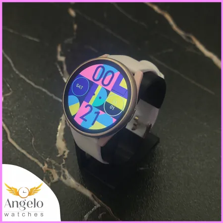 Smartwatch Zegarek Damski Angelo AT77 złoty Sport Zdrowie Rozmowy Powiadomienia Puls Menu PL