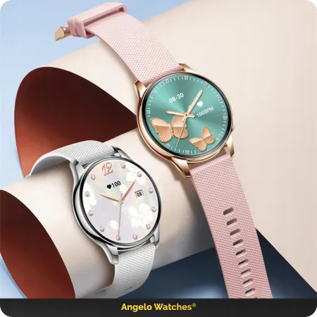 Smartwatch Zegarek Damski Angelo Y11 srebrny Ciśnieniomierz Rozmowy Sport Menu PL 4 Paski