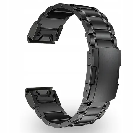 TYTANOWA BRANSOLETA CZARNA (26mm) DO GARMIN FENIX 5X 6X PRO 7X PRO 8 51mm SOLAR QUICKFIT