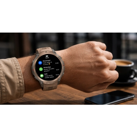 SMARTWATCH MĘSKI SPORTOWY GPS AMOLED MAPY OFFLINE 5ATM ROZMOWY BT KOMPAS